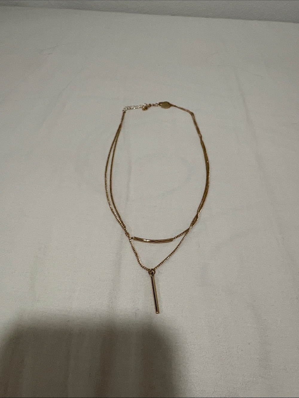 Elegant Gold Layered Bar Pendant Necklace - Women Jewelry